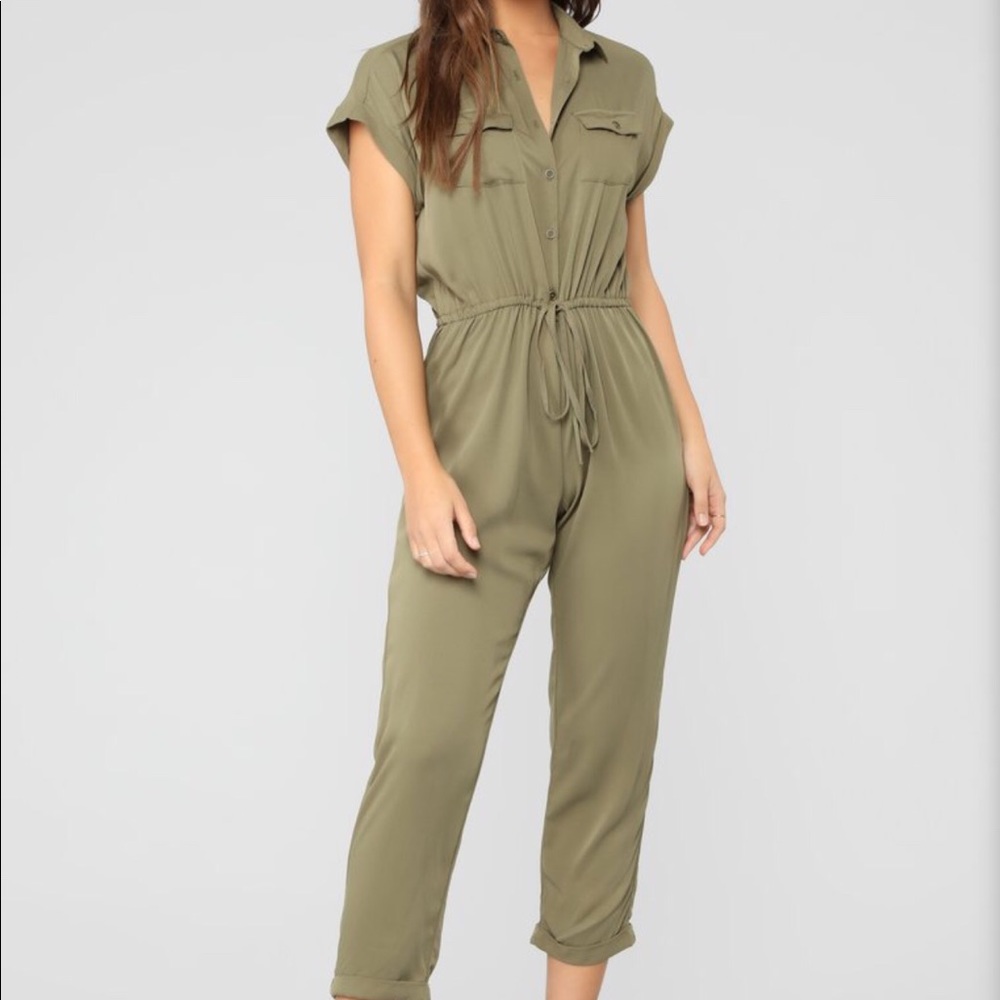 Fashionnova Head Start Button Front Jumpsuit